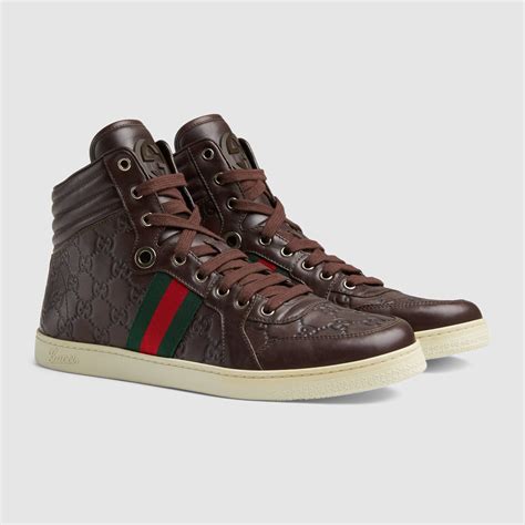 gucci leather high top sneakers.